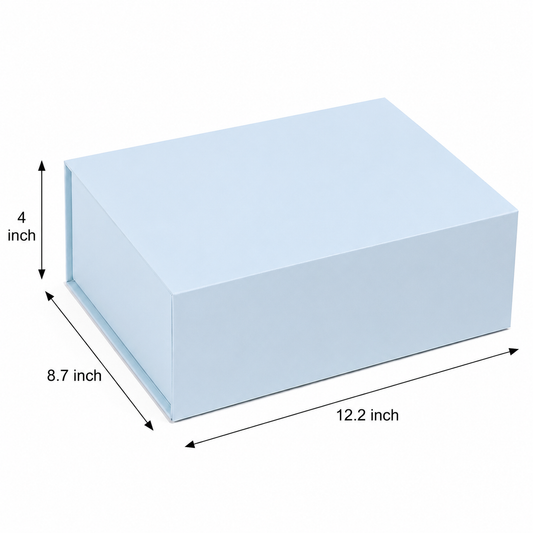 Foldable Rigid Magnetic Closure Gift Box, Blue – 12.2 × 8.7 × 4 in | Pack of 10 | SKU 6347