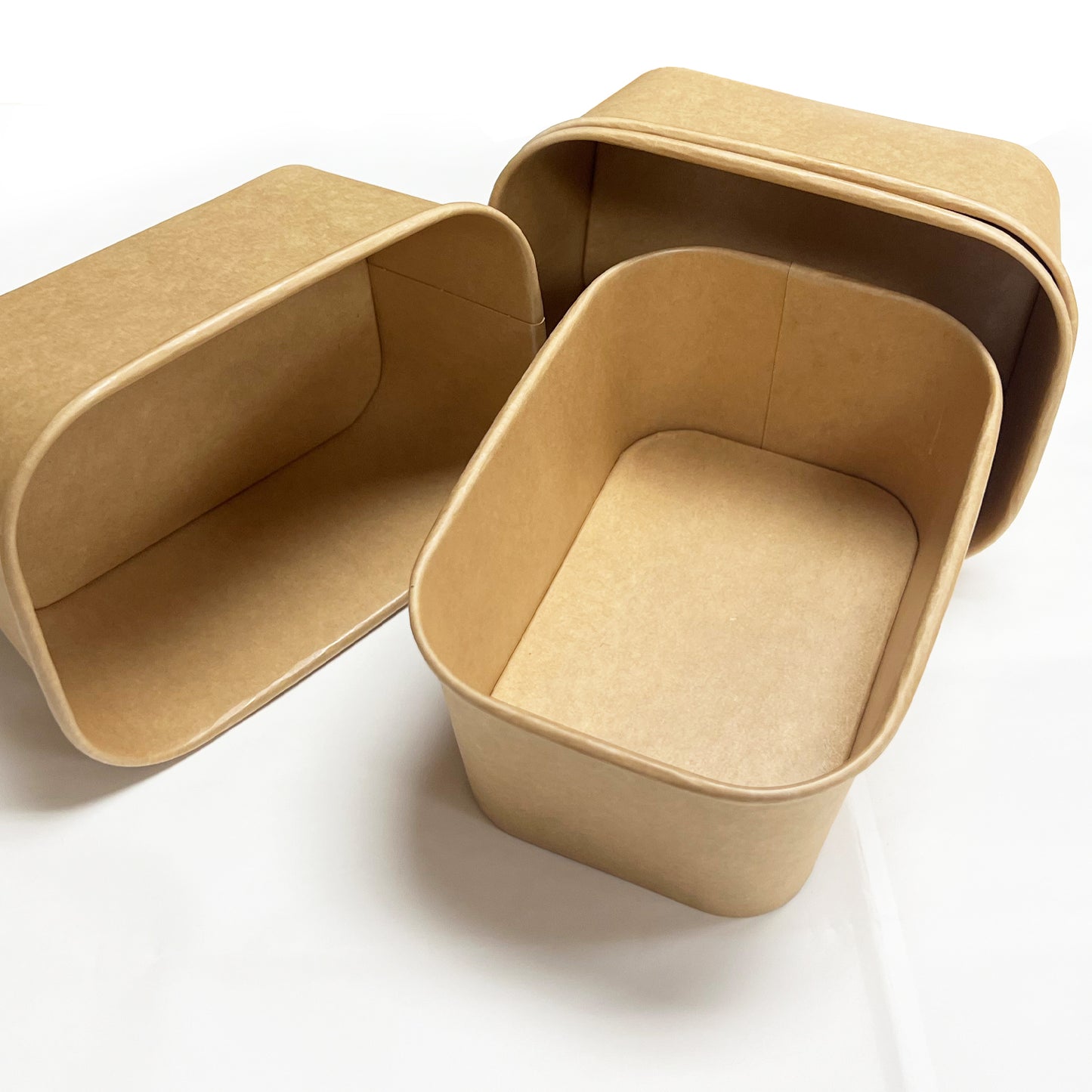 KIS-FC1000 | 34oz, 1000ml Kraft Paper Rectangle Containers Base; From $0.22/pc