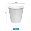 4oz - 62mm White Paper Hot Coffee Cup - Carton of 1000 - KIS PAPER - 5137; From $0.065/pc