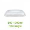 PET Lid - 500ml-1000ml Rectangle Natural Pulp Containers - Carton of 300 - KIS PAPER - 6170; $0.065/pc