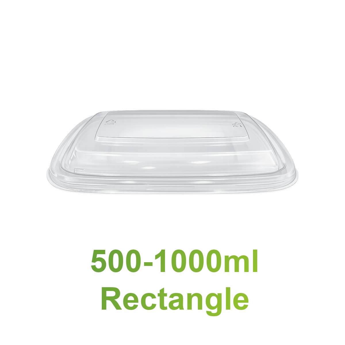 PET Lid - 500ml-1000ml Rectangle Natural Pulp Containers - Carton of 300 - KIS PAPER - 6170; $0.065/pc