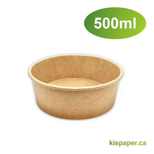 500ml - Paper Salad Bowl Kraft - Carton of 300 - KIS PAPER - 5036; From $0.16/pc