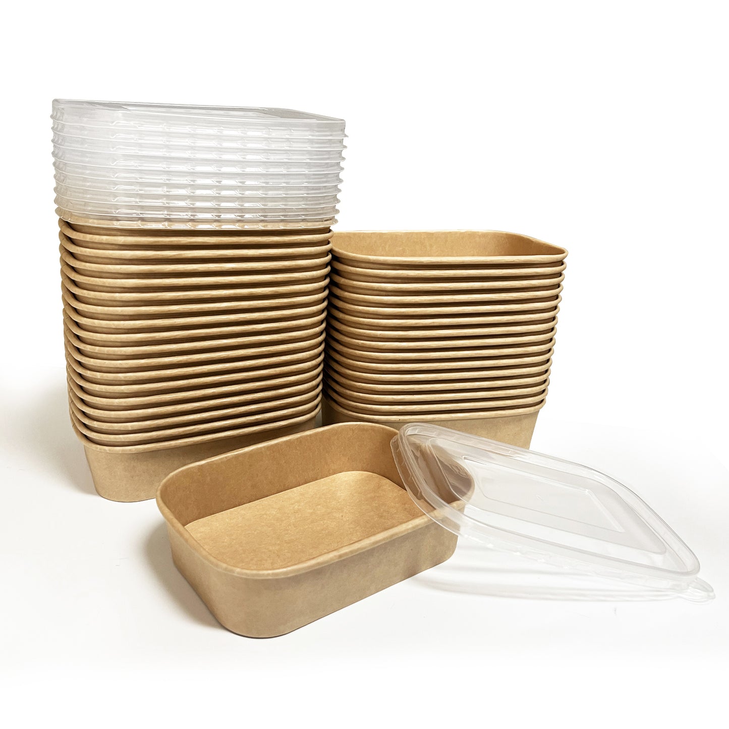 KIS-FC500 | 17oz, 500ml Kraft Paper Rectangle Containers Base; From $0.18/pc