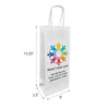 Custom Printed Wine White Paper Bags 5" x 3.5" x 13.25" with Twist Handles - SKU #5424