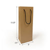 Euro Tote Kraft Paper Bags 5 x  3.5 x  13.25 inches with Rope Handles