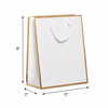 Queen West Gift Paper Bags Gold Foil Edge 5 x 3 x 8 in with Twill Ribbon Handles