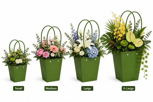 Dark Green Waterproof Flower Pot Bags – 4 Sizes (Small, Medium, Large, Extra Large) | 50pcs/Bundle