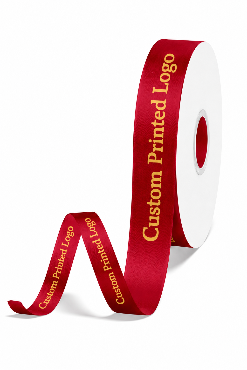 Custom Print Scarlet Solid Single-Face Satin Ribbon – 3 Sizes (⅝″, ⅞″, 1½″)