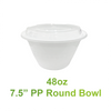 48oz - 7.5" PP Round Bowl Container Combo Set White - Carton of 150 - KIS PAPER - 5999; $0.26/set