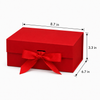 Foldable Rigid Ribbon Tie Gift Box, Red – 8.7 × 6.7 × 3.3 in | Pack of 10 | SKU 6360