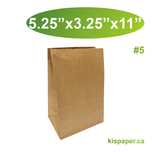 500pcs #5 Grocery Bags 5.25x3.25x11 inches; $0.04/pc