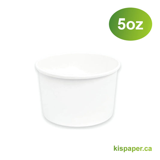 5oz - Paper Soup Container White - Carton of 1000 - KIS PAPER - 5013; From $0.056/pc