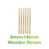 6mm x 146mm - Wooden Straws Paper Wrapped - Carton of 5000 - 5178 - KIS PAPER; $0.026/pc