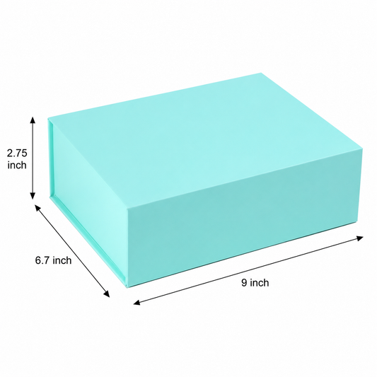 Foldable Rigid Magnetic Closure Gift Box, Green – 9 × 6.7 × 2.75 in | Pack of 10 | SKU 6332