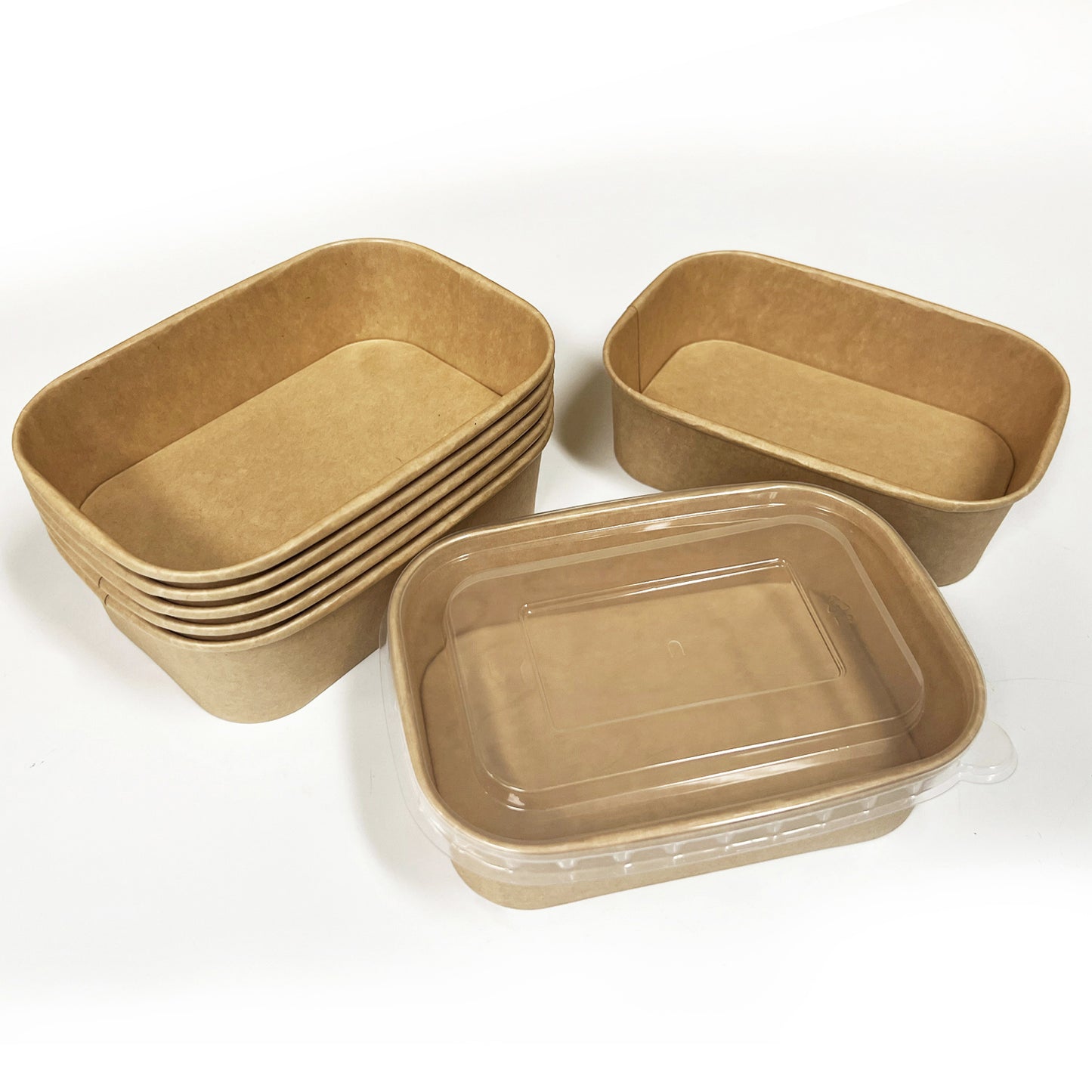 KIS-FC650 | 22oz, 650ml Kraft Paper Rectangle Containers Base; From $0.20/pc