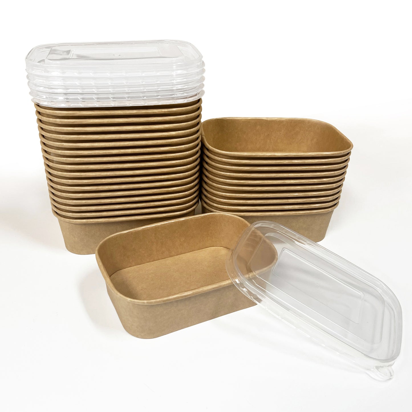Paper Food Container Kraft Rectangle - 650ml - Carton of 300 - KIS ...