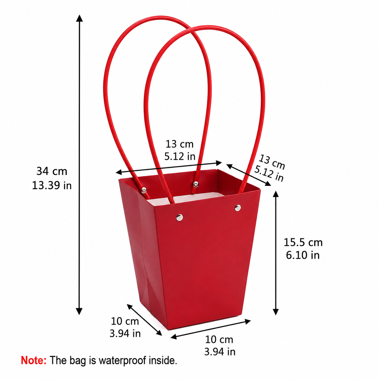 Red Waterproof Flower Pot Bags – 4 Sizes (Small, Medium, Large, Extra Large) | 50pcs/Bundle