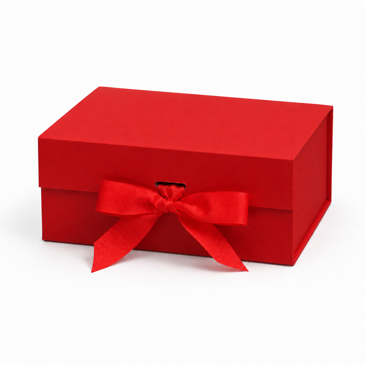 Foldable Rigid Ribbon Tie Gift Box, Red – 13.4 × 9.8 × 4.9 in | Pack of 10 | SKU 6372