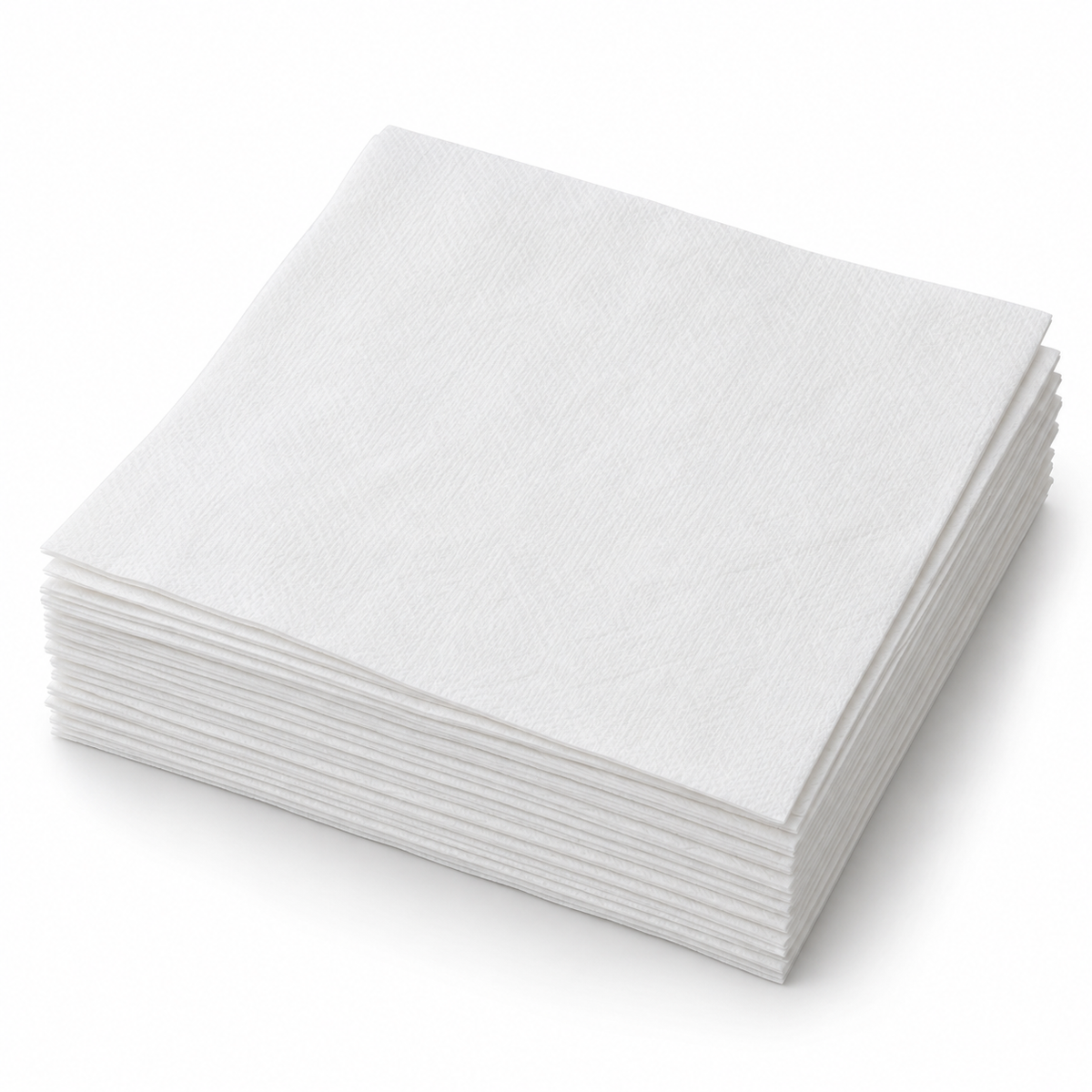 White Airlaid Dinner Napkins, 16" x 16", Flatpack, 1000 pcs/case, SKU# 6880 on a white background