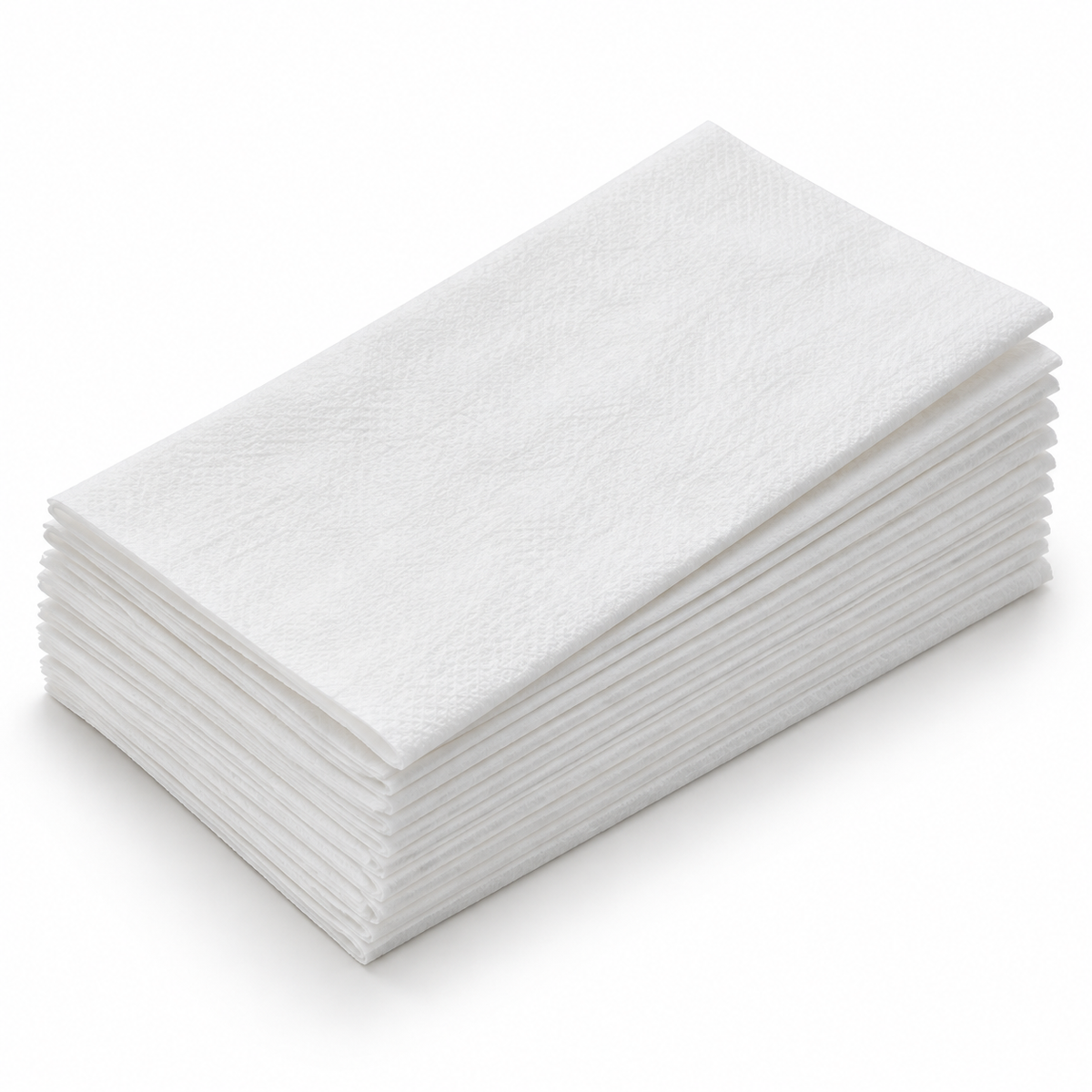 White Airlaid Dinner Napkins, 16" x 17", 1/8 Fold, 500 pcs/case, SKU# 6881 on a white background