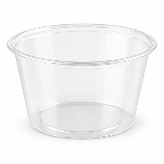 2 oz clear plastic portion cup on a white background – SKU 6885