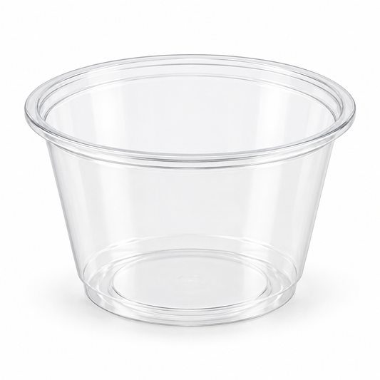 4 oz clear plastic portion cup on a white background – SKU 6887