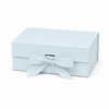 Foldable Rigid Ribbon Tie Gift Box, Blue – 11.5 × 8.6 × 4 in | Pack of 10 | SKU 6365