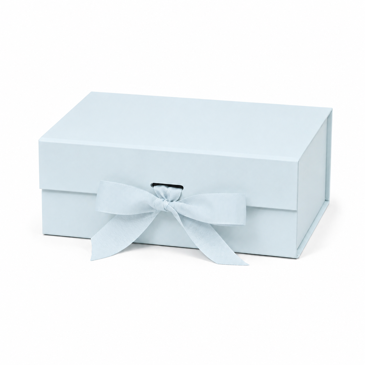 Foldable Rigid Ribbon Tie Gift Box, Blue – 11.5 × 8.6 × 4 in | Pack of 10 | SKU 6365