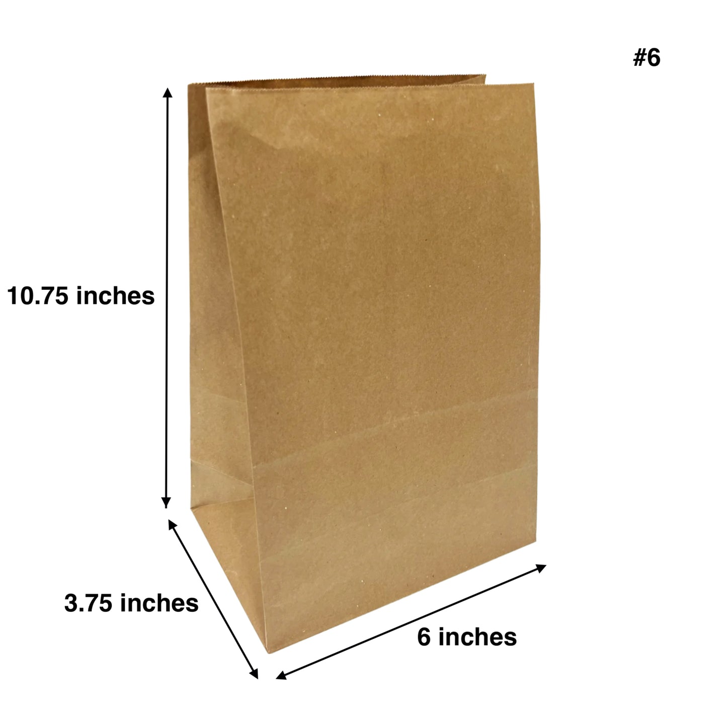 500pcs #6 Grocery Bags 6x3.75x10.75 inches; $0.04/pc