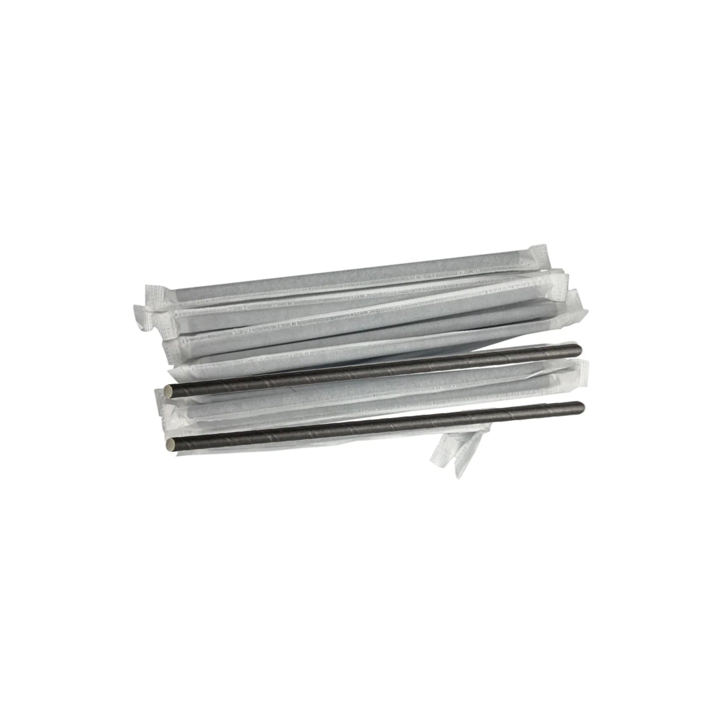 KIS-SW68BG | 6 inches Paper Straw Black with Paper Wrapped - 8mm Diameter; $0.027/pc