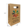 Custom Printed Snack Kraft Paper Bags 7.125" x 3.25" x 10.75" with Die-Cut Handles - SKU #5428