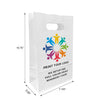 Custom Printed Snack White Paper Bags 7.125" x 3.25" x 10.75" with Die-Cut Handles - SKU #5429