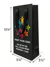 Custom Printed Euro Tote Laminated Wine Black Paper Bags (5″ × 3.5″ × 13.25″) with Ribbon Handles - SKU #6265