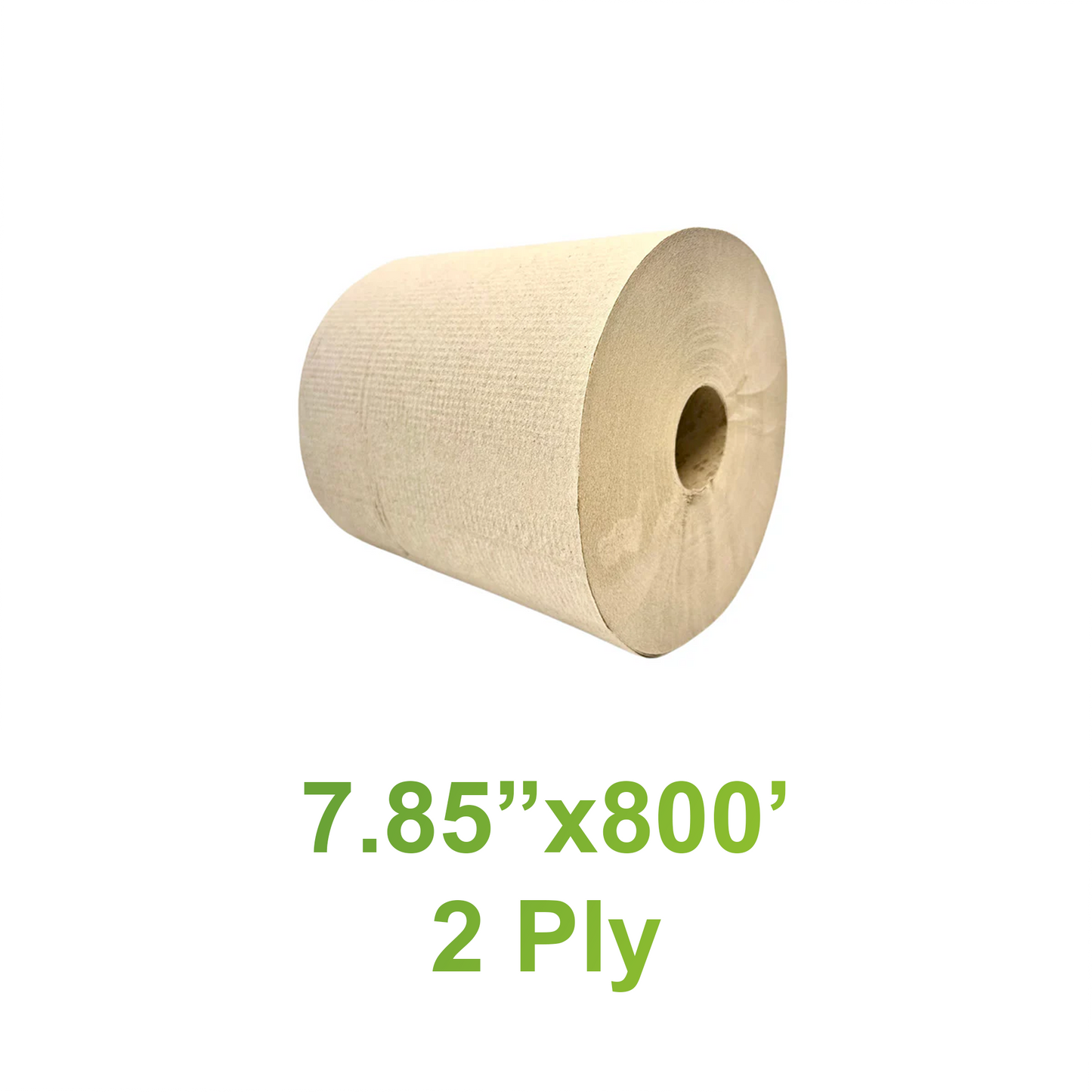 7.85" x 800' - 2 Ply Paper Hand Towel Kraft - Carton of 6 - KIS PAPER - 1154; $4.99/pc