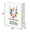 Custom Printed Euro Tote Debbie White Paper Bags (10″ × 5″ × 13″) with Ribbon Handles - SKU #5311