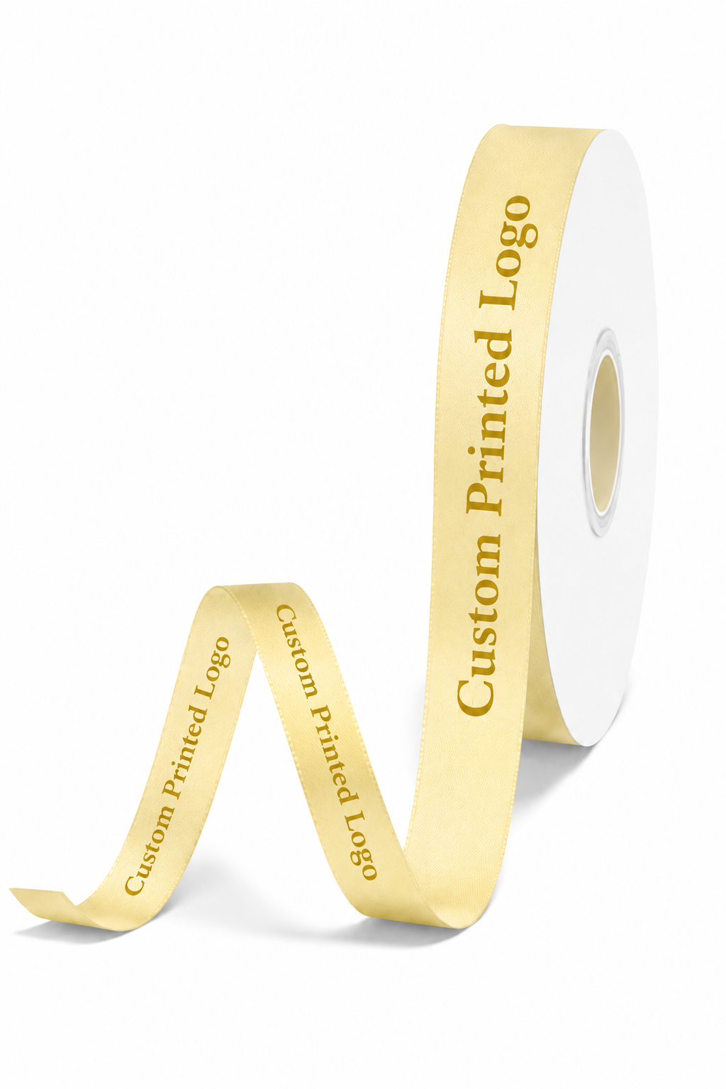 Custom Print Ivory Solid Single-Face Satin Ribbon – 3 Sizes (⅝″, ⅞″, 1½″)
