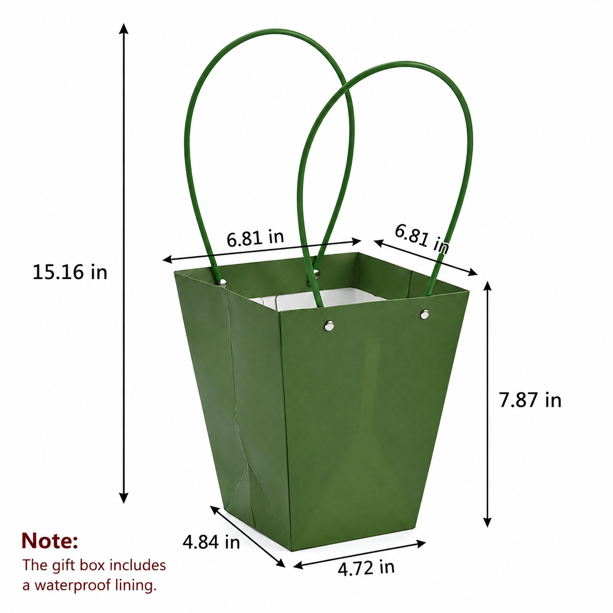 Dark Green Waterproof Flower Pot Bags – 4 Sizes (Small, Medium, Large, Extra Large) | 50pcs/Bundle