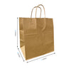 Bento Kraft Paper Bags 11" x 8" x 12" with Cardboard Insert & Twist Handles - SKU #5436