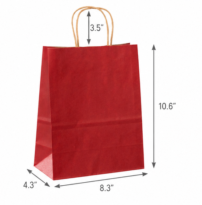 Color Cub 8.3 x 4.3 x 10.6 inches Paper Shopping Bag with Twisted Handles