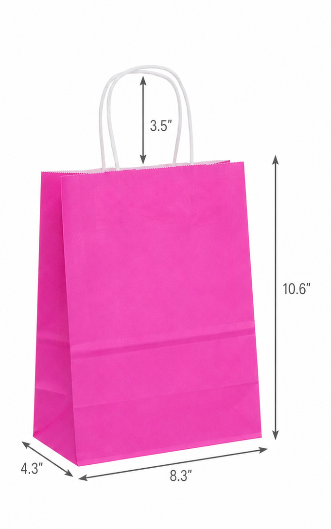 Color Cub 8.3 x 4.3 x 10.6 inches Paper Shopping Bag with Twisted Handles