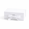 Foldable Rigid Ribbon Tie Gift Box, White – 11.5 × 8.6 × 4 in | Pack of 10 | SKU 6363