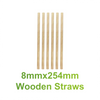 8mm x 254mm - Wooden Straws Paper Wrapped - Carton of 2000 - 5180 - KIS PAPER; $0.053/pc