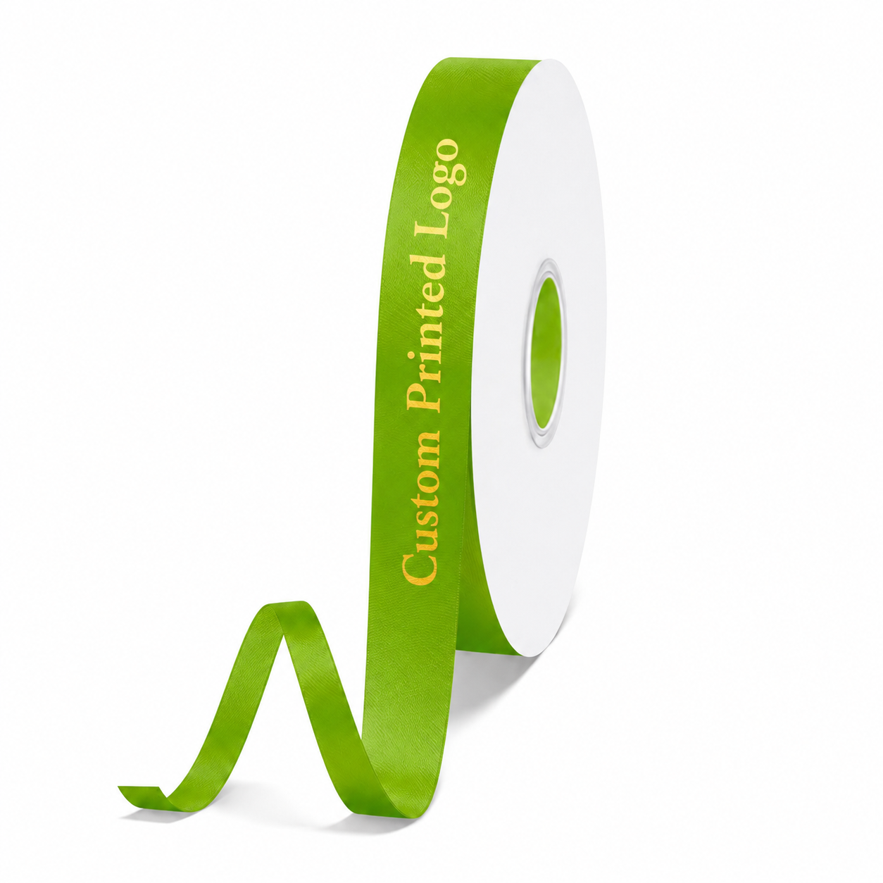 Custom Print Kiwi Solid Single-Face Satin Ribbon – 3 Sizes (⅝″, ⅞″, 1½″)