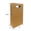 Pub Kraft Paper Bags 8" x 4" x 13.625" with Die-Cut Handles - SKU #5432