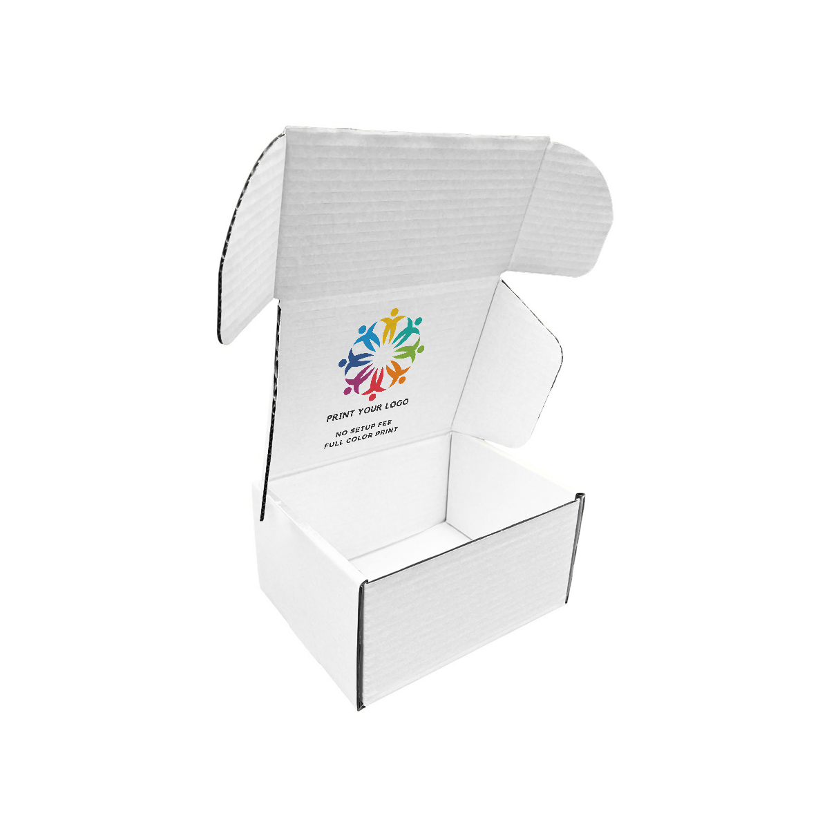 8" x 6" x 4" - Custom White Mailer Boxes - Bundle of 40 - KIS PAPER - 6097; Full Color Custom Print, Printed in Canada; From $2.31/pc
