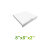 8" x 8" x 2" - White Pizza Boxes - Bundle of 50 - KIS PAPER - 5473; $0.22/pc