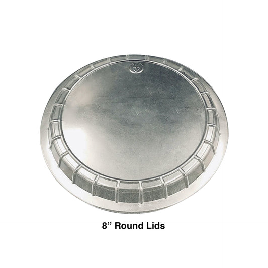 KIS-DL800G | 8" Plastic Dome Lids for Round Heavy Weight Aluminum Container; $0.110/pc