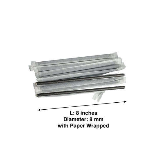 KIS-SW88BG | 8 inches Paper Straw Black with Paper Wrapped - 8mm Diameter; $0.033/pc