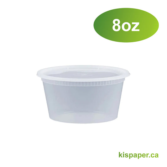 8oz - Plastic Deli Soup Containers Sets Clear - Carton of 240 - KIS PAPER - 5056; $0.133/set