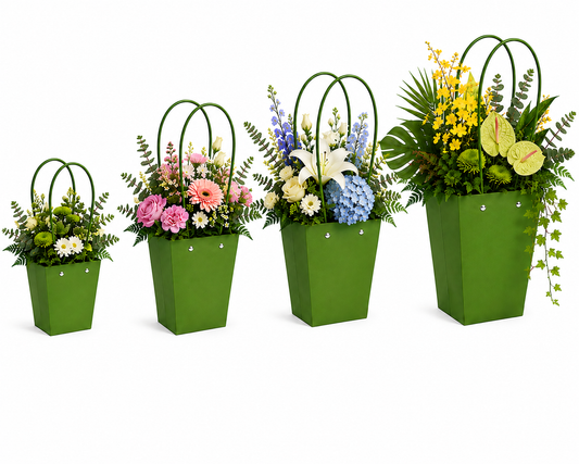 Dark Green Waterproof Flower Pot Bags – 4 Sizes (Small, Medium, Large, Extra Large) | 50pcs/Bundle